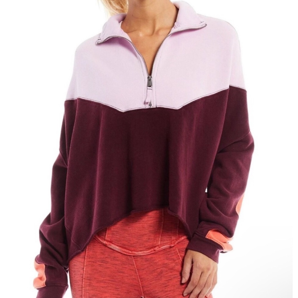 FREE PEOPLE MOVEMENT Fig Jam Split Second Half Zip Pullover Sz XL NWT